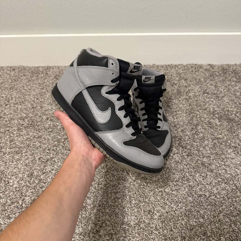 Nike Dunk High Black and Grey Leather Sneakers